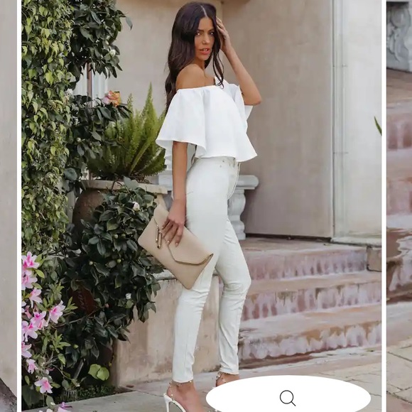 SIMPLICITY HIGH RISE FAUX LEATHER PANTS - BONE XS - Picture 6 of 9